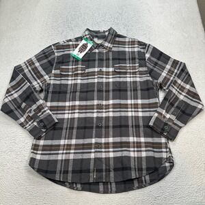 JACHS Men's Brawny Flannel Shirt Size XL Black, Grey and White brown